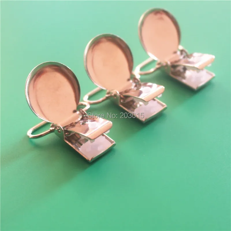 30pcs/lot 1'' 25mm round metal suspenders soothers holder clips for baby dummy pacifier Chain clips Lead Free