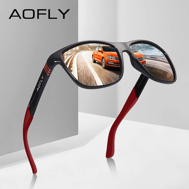

AOFLY Polarized Sunglasses Men Women Original Brand Designer Polaroid Reflective Mirror Sun Glasses Unisex Goggle gafas de sol