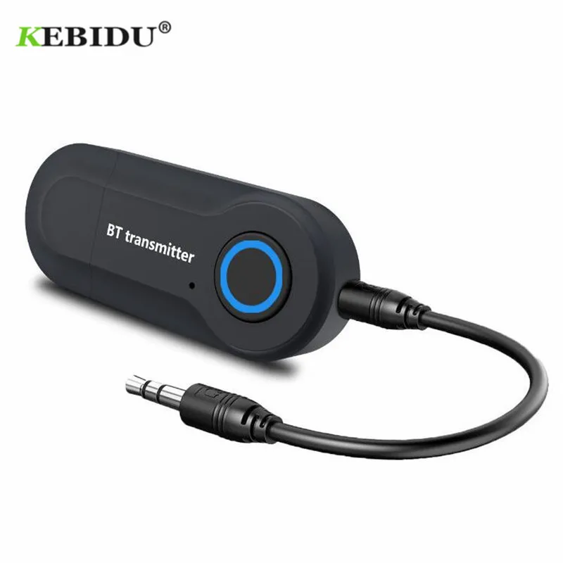 

KEBIDU Bluetooth Transmitter Wireless 3.5mm Stereo Audio USB Music Adapter for TV Phones Projector Notebook PSP MP3