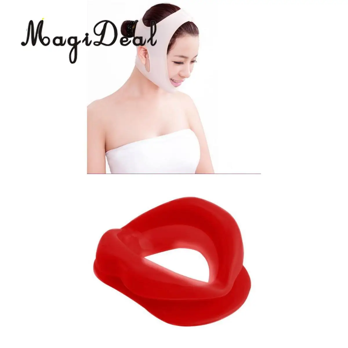 Chin Slim Strap Mask+Lip Trainer Slimmer Tightener Muscle Oral Exerciser, V Face Shaper Slimming Beauty Tools