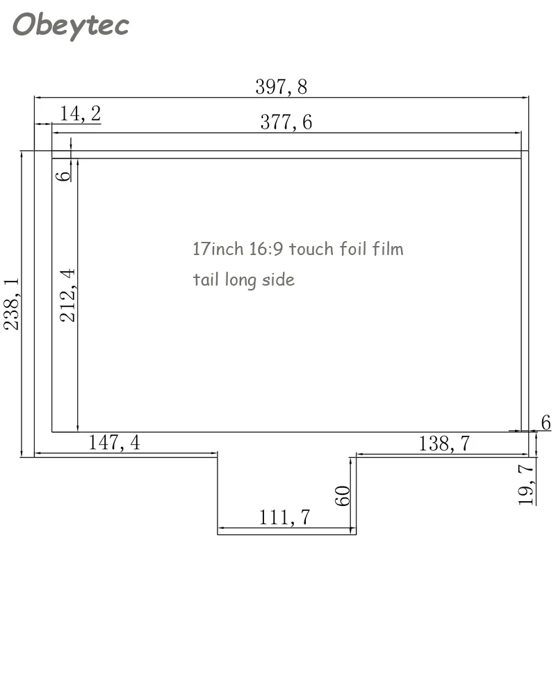 Obeytec 17 дюймов 10 точек прозрачная пленка для сенсорного экрана, USB порт, гибкая, прозрачная, умная сенсорная фольга