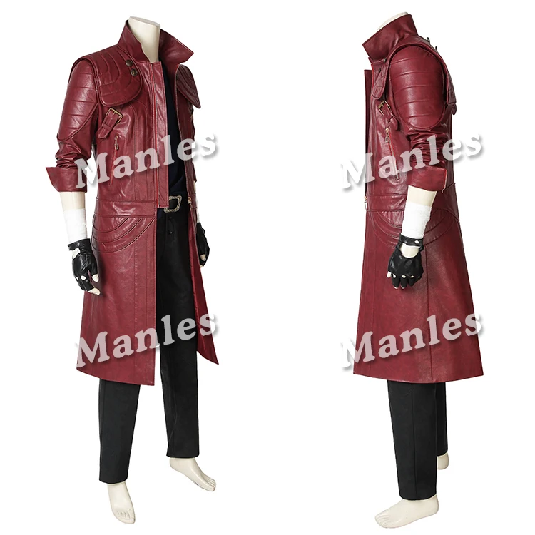 Game DMC 5 Dante Cosplay Costume Leather Jacket Pants Adult Men Halloween Carnival Deluxe Costume Props Shoes Outfit Custom Made