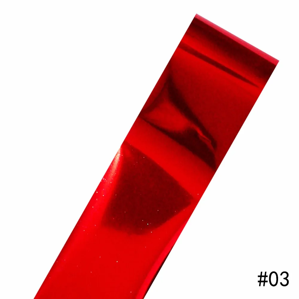 1 Piece Nail Art Transfer Sticker Beauty DIY Holographic Nail Metal Foil Sticker Red Surface Design Manicures Tool Non-toxic #03