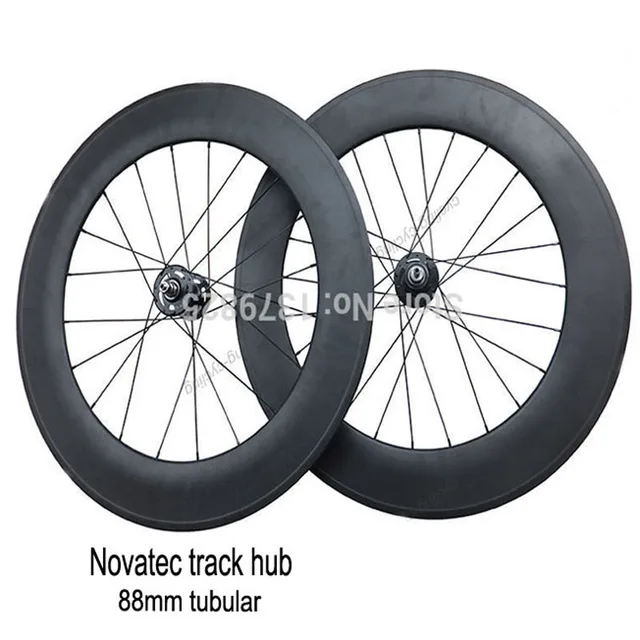 Best price at $323 Cheap 88mm Tubular Carbon Track Bike Wheels Fixed Gear Single Speed Bicycle Wheelset Flip-Flop