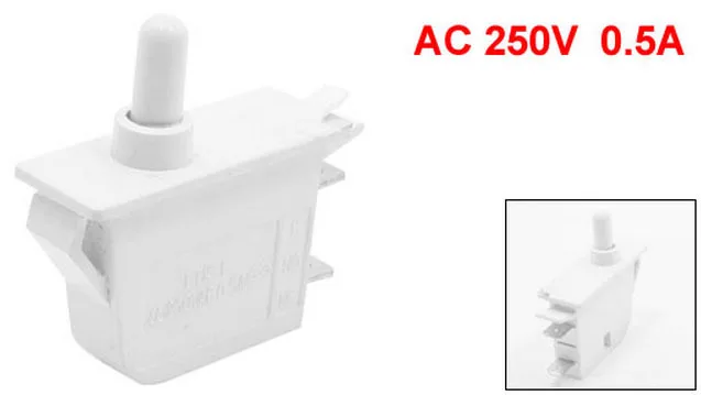 

White Plastic 250VAC 0.5A Momentary Switch for Refigerator SPST 1NO 1NC 10pcs