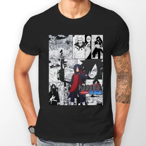 

Madara Uchiha Manga Strip Naruto Anime Manga Unisex Tshirt T-Shirt Tee ALL SIZES Cartoon t shirt men Unisex New Fashion