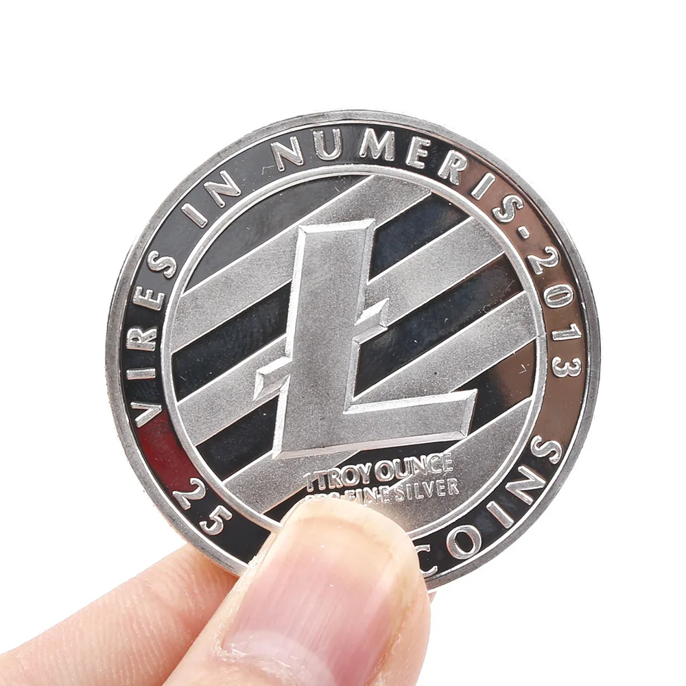 Посеребренная 25 LTC монета Litecoin Vires в цифрах медальон цифровая валюта памятные монеты