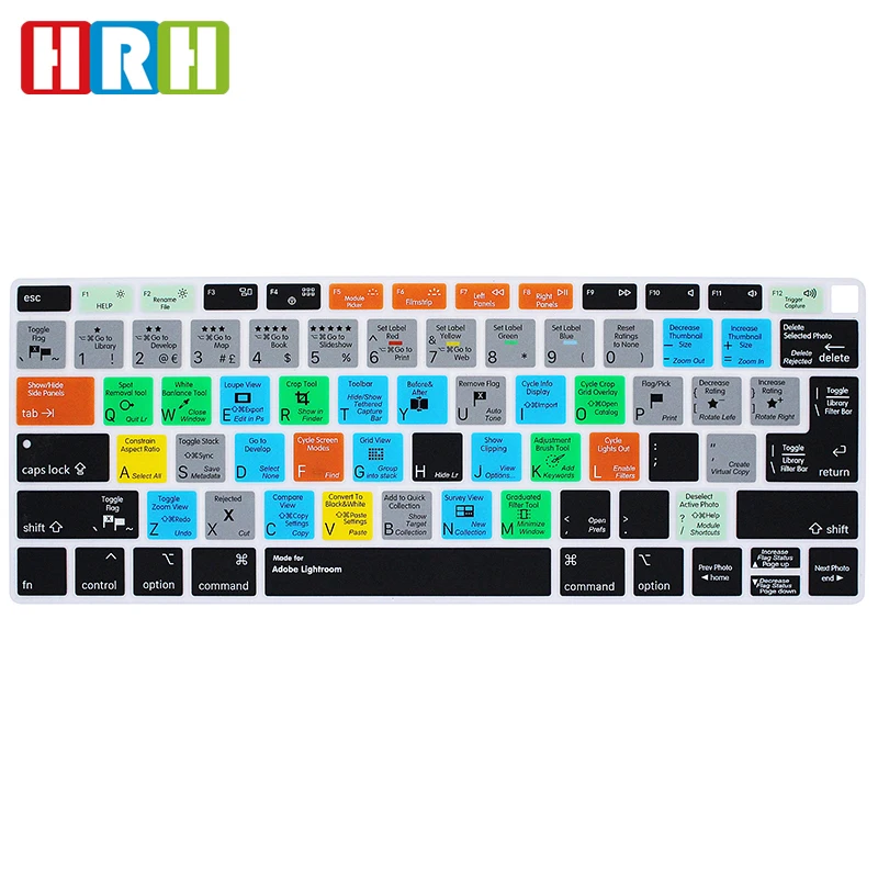 

For Adobe Lightroom Shortcuts Silicone Keyboard Cover Skin for MacBook Newest Air 13" 2018 Release A1932 with Retina Display