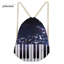 Jackherelook Kids Boys Drawstring Bags Fashion Splatter Piano Design Men’s Gym Sack Sport Beach Storage Shoes Cloth Bag Pocket