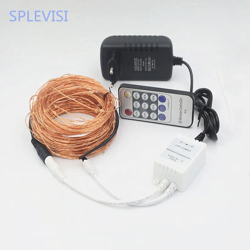 

30m 99ft 300 Leds Copper Wire Warm White LED String Lights Starry Lights Fairy lights+24V Power Adapter+Remote Control