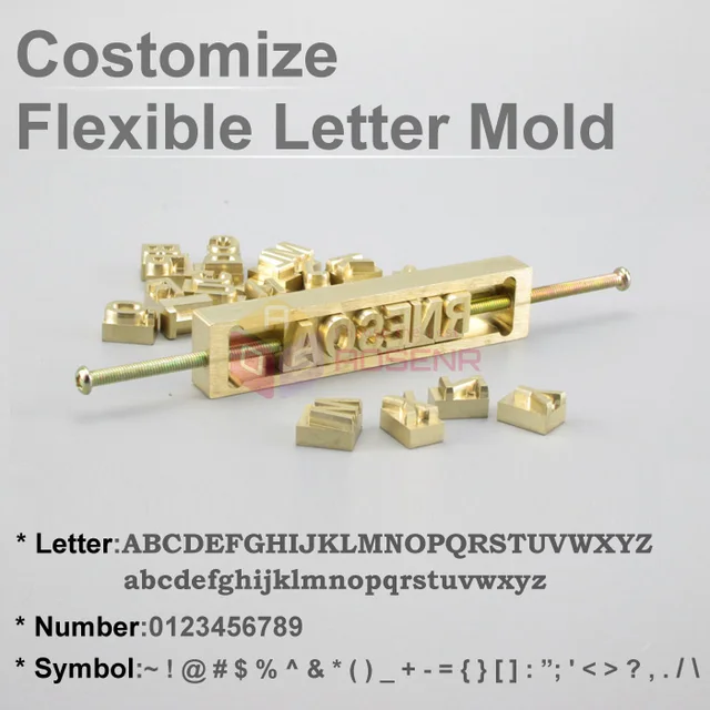 custom brass interchangeable flexible letters stamp mold symbols leather letter stamping