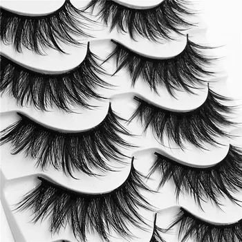 

5pcs/lot 100% handmade real mink fur false eyelash 3D strip mink lashes thick fake faux eyelashes Makeup beauty False Eyelashes