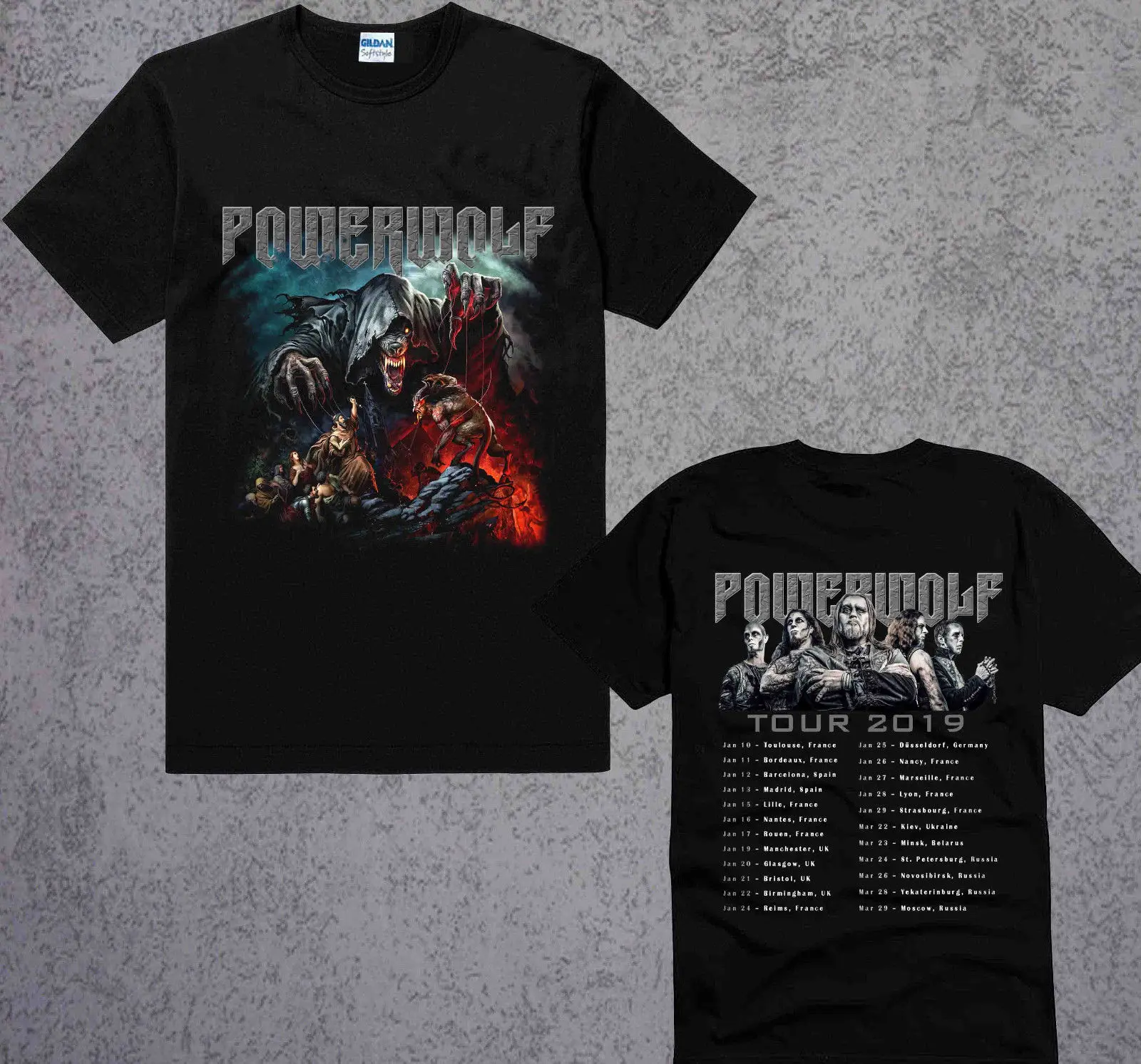 Новинка 2019 года футболка с надписью Powerwolf The desartiment OF Sin Tour размер S-3XL брендовая