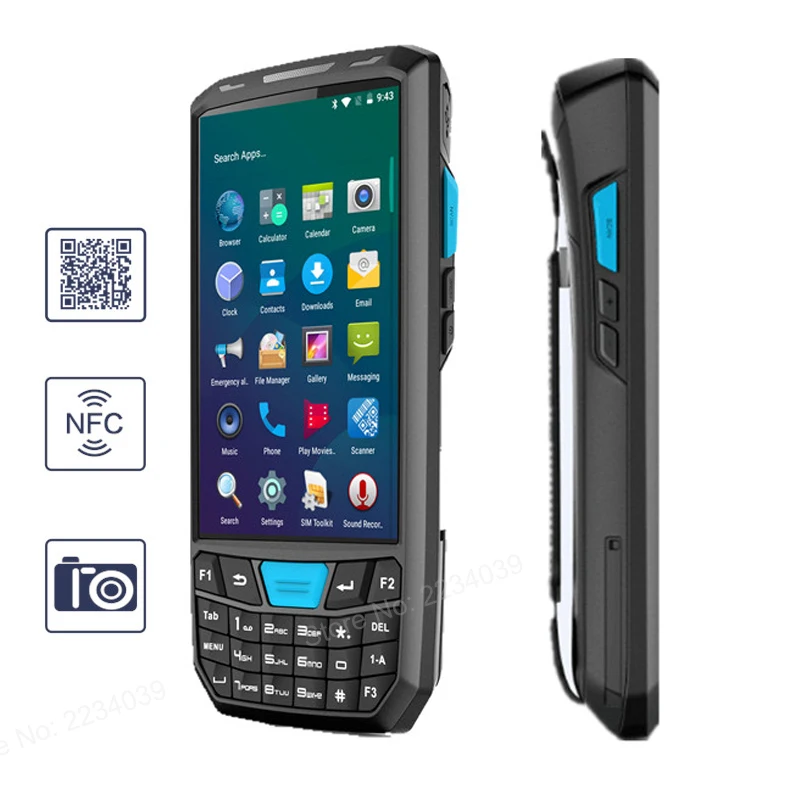  Touch screen android handheld pda barcode scanner 1d 2d portable data collector terminal device wit