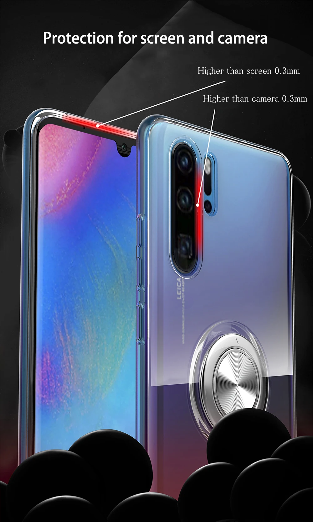 Mate20X Магнитный чехол с металлическим кольцом для huawei mate30pro p20 pro lite силиконовый чехол для huawei p30 pro p30 lite HonorV20 прозрачный чехол