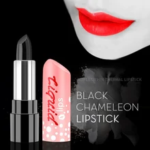 Новейшая модель; черные Хамелеон lipstcks Водонепроницаемый матовые губные помады Температура изменения красная помада Увлажняющий средства ухода за губами Косметика xgrj