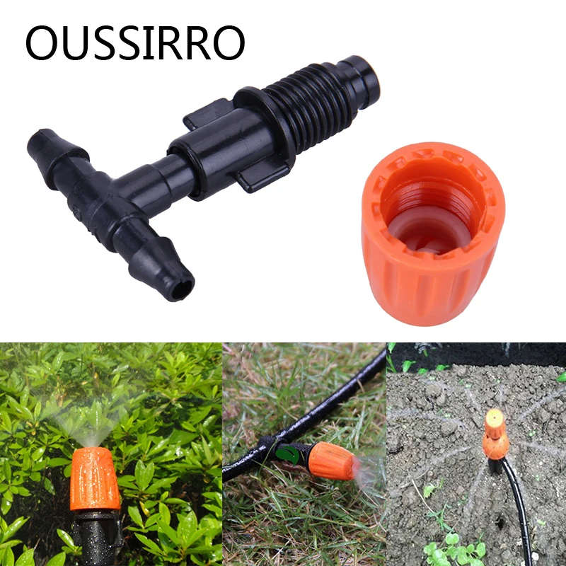 

50Pcs Atomization Nozzle Water Control Sprayer DIY Micro Drip Irrigation Plant Self Garden Mist Sprinkler With Hose Connector