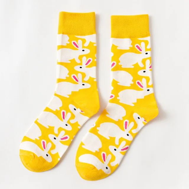 

2019 Men/Women Colorful Happy Easter Bunny Decorations for Home Socks Unisex Easter Rabbit Eggs Socks Party Decoration