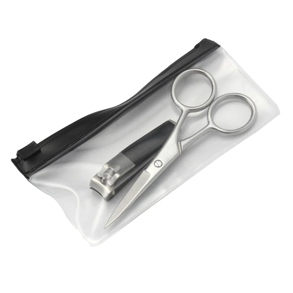 2 в 1 Набор для маникюра из нержавеющей стали набор для стрижки ногтей Ножницы для ухода за ногтями Инструмент с чехлом для путешествий дома