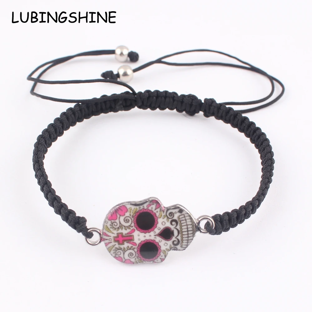 

LUBINGSHINE Hot Sale Skull Charms Bracelets For Women Men Fashion Jewelry Adjustable Bracelets Wholesale Christmas Gifts