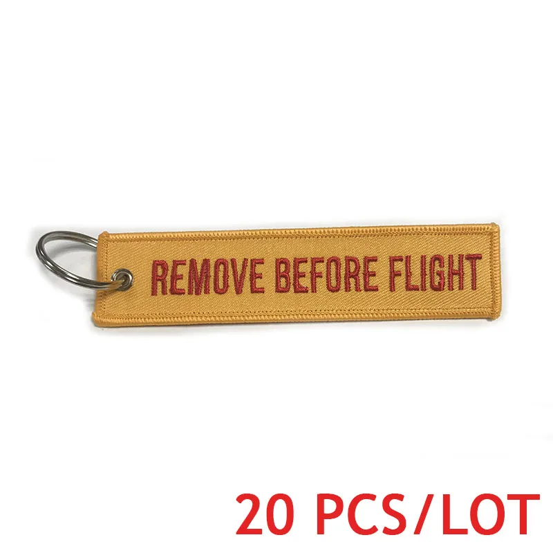 Remove Before Flight Airworthy тег брелоки модный брелок для Авиации Теги OEM брелки Модные украшения 20 шт./лот - Цвет: Orange Yellow