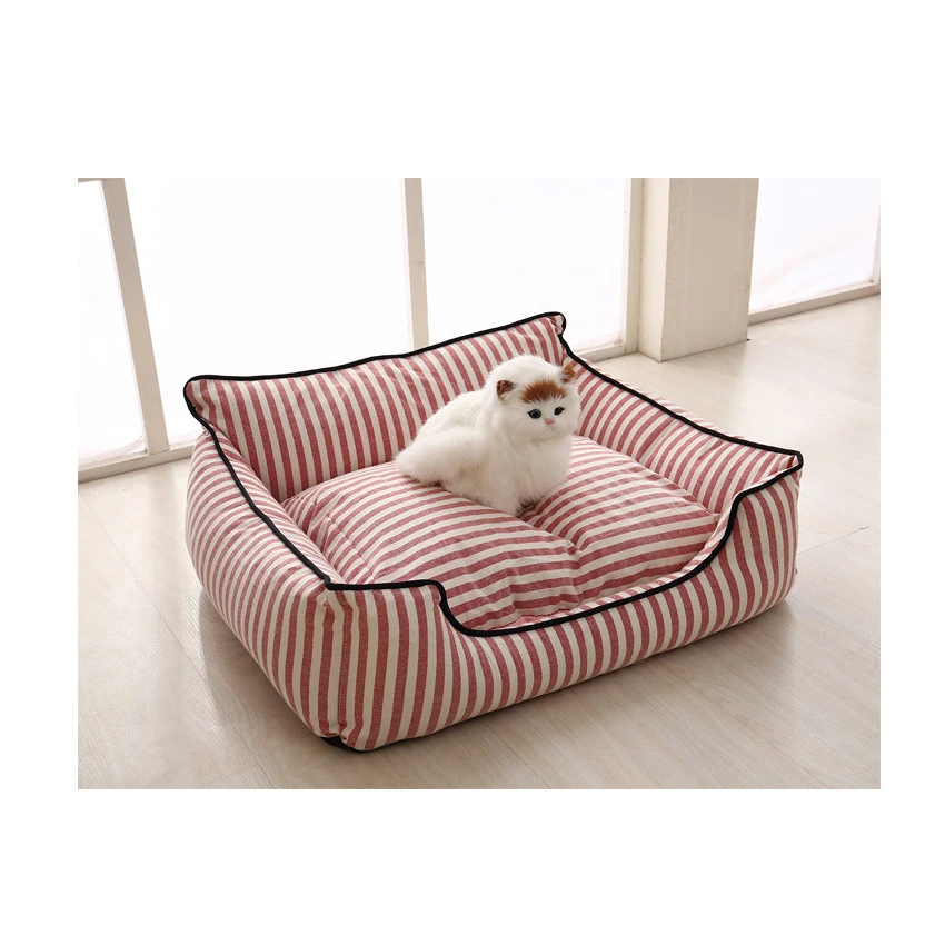 Bolux собачьи кровати для средних собак, съемная подушка для собак, плюс кровати для кошек, полосатый Универсальный Коврик для домашних животных, мягкий хлопковый мягкий питомец