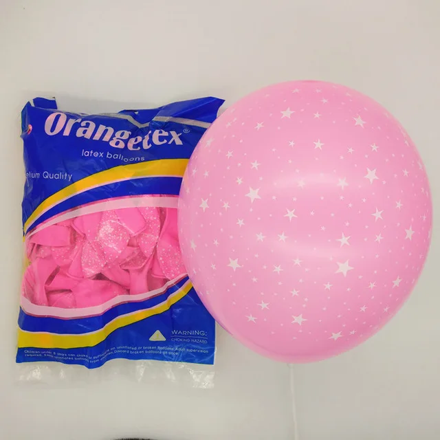 10 шт 12 дюймовые прозрачные голубые розовые латексные гелиевые шары со звездами для детского дня рождения принадлежности для украшения свадебной вечеринки игрушки - Цвет: Pink