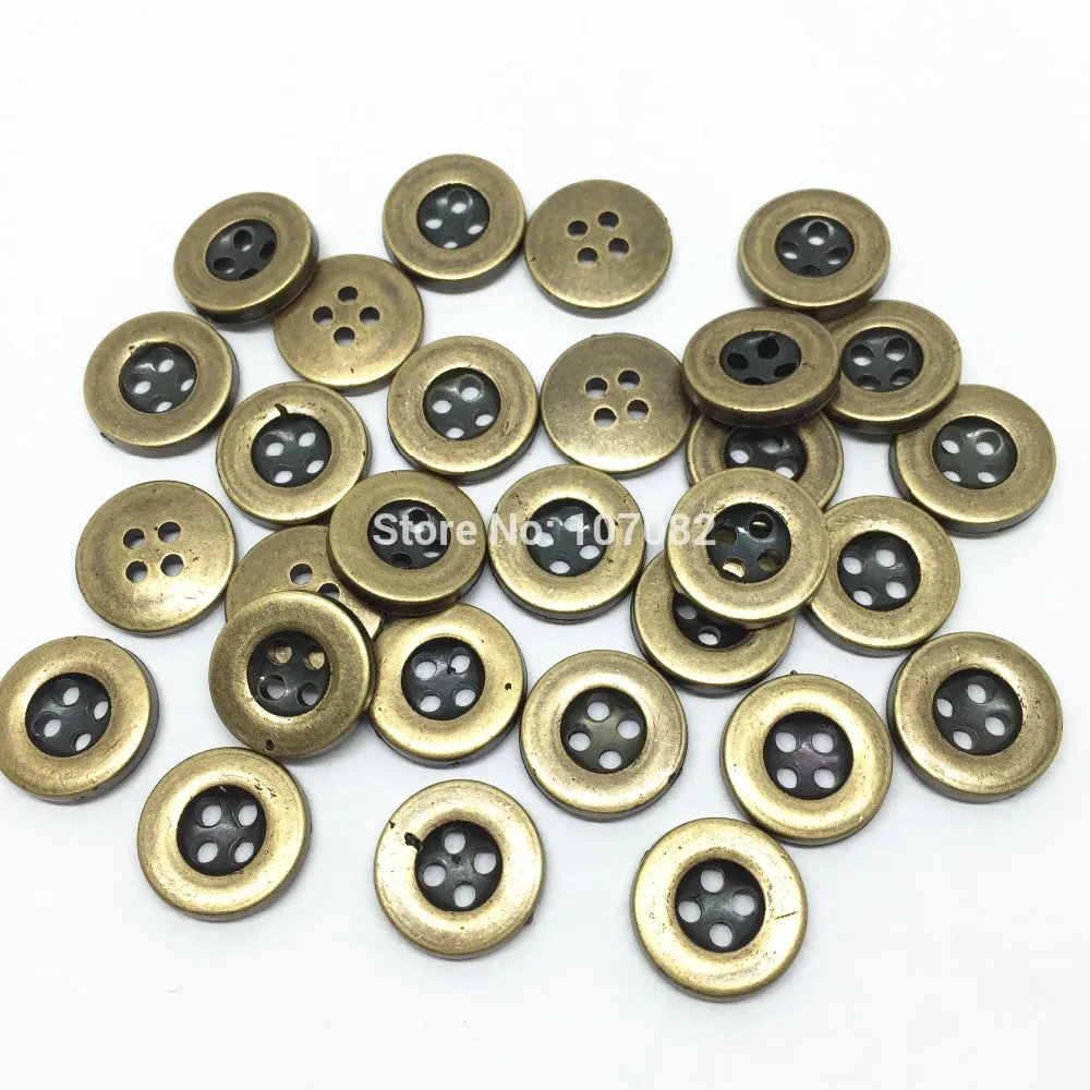 500pcs 13mm 4 Holes Plastic Antique Brass Buttons Sewing Jeans Shirts