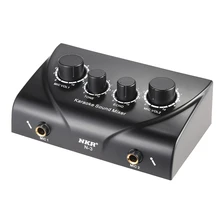 Abgn mixer de som duplo, portátil, microfone e amplificador, para karaoke, ok mixer, preto, tomada eu