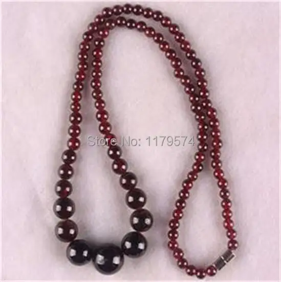 

Hot Free New Beautiful 5-11mm Natural Garnet Jewellery Round Beads Necklace Woman Girl Christmas Wedding Gift Production Design