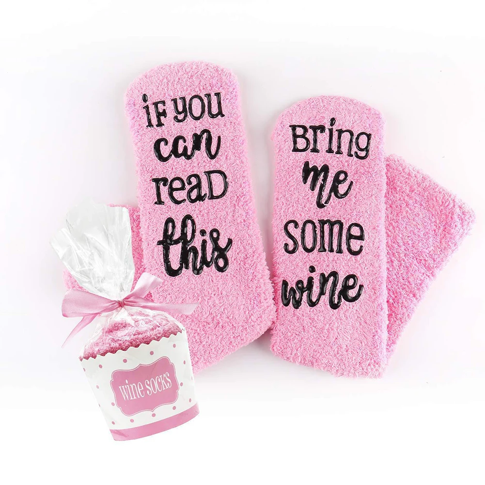 Elastic Women Cotton Socks If You Can Read This Bring Me Some Wines/Coffee Print hot Comfortable soft ankle Funny home socks