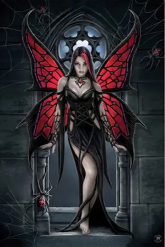 

ANNE STOKES ARCNAFARIA BUTTERFLY FANTASY SILK POSTER Decorative painting 24x36inch
