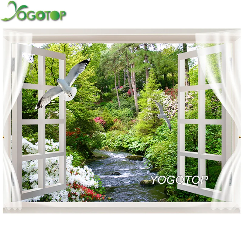 

YOGOTOP DIY Diamond Painting dove Forest streams Landscape Full Diamond Embroidery Mosaic Rhinestones Window Home Decor YY573