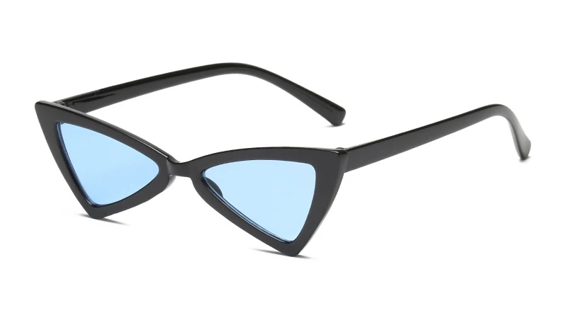 Модные стильные детские Винтажные Солнцезащитные очки с кошачьим глазом, брендовые милые Солнцезащитные очки в форме треугольника для мальчиков и девочек 1470 - Цвет линз: Black Frame Blue