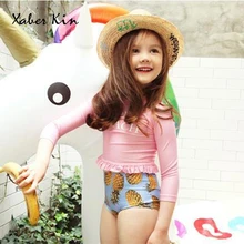 Новинка для девочек, купальные костюмы, купальники для девочек, комплект из двух предметов, купальный костюм Одежда для купания для девочек; купальные костюмы детская одежда для пляжа K456-CGR1