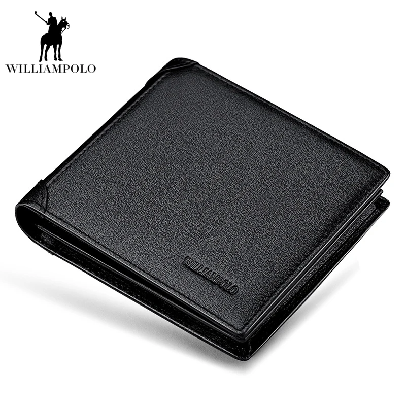 

Genuine Leather 3 Bifold Wallet Mens Brand Europen and American Style Small Wallet Short Design Cowhide Coin Purse Card Holder