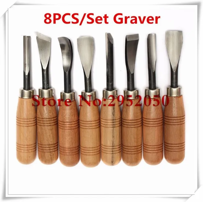

Free shipping New Arrival 8Pcs/set Graver Chip Detail Chisel WoodWorking Carving Hand Tools Knives High Quality