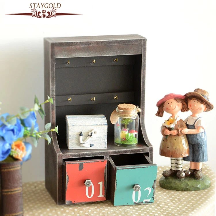Us 26 63 28 Off Retro Key Storage Box Wood Desk Organizer Jewelry Vintage Wooden Drawer 19 30 10cm In Boxes