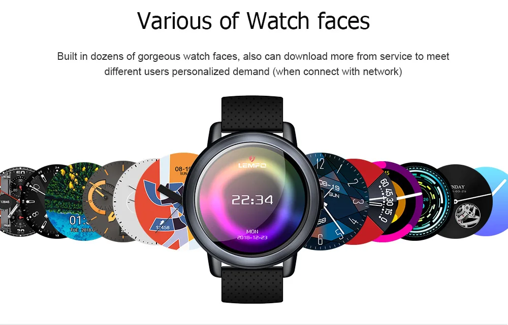 2019 LEM8 роскошный 4G Smartwatch Для мужчин Android 7.1.1 2 ГБ + 16 Гб IP67 Водонепроницаемый 1,39 дюймов AMOLED Экран 580 мА/ч, Батарея Смарт-часы