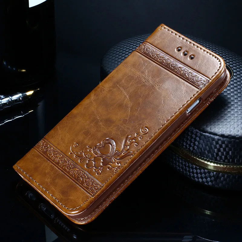 iphone 6 case Embossing Flip Leather Case For iphone XS Max XR 6s 5 7 8 Plus cover Retro Wallet Flip Case For iphone 6 Plus SE Phone Bag Cases iphone 8 silicone case