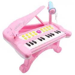 Музыкальный пианино для малыша звук огни детей от 1 до 3 Аккумуляторы для микрофона клавиатура младенческой малышей обувь девочек 2019
