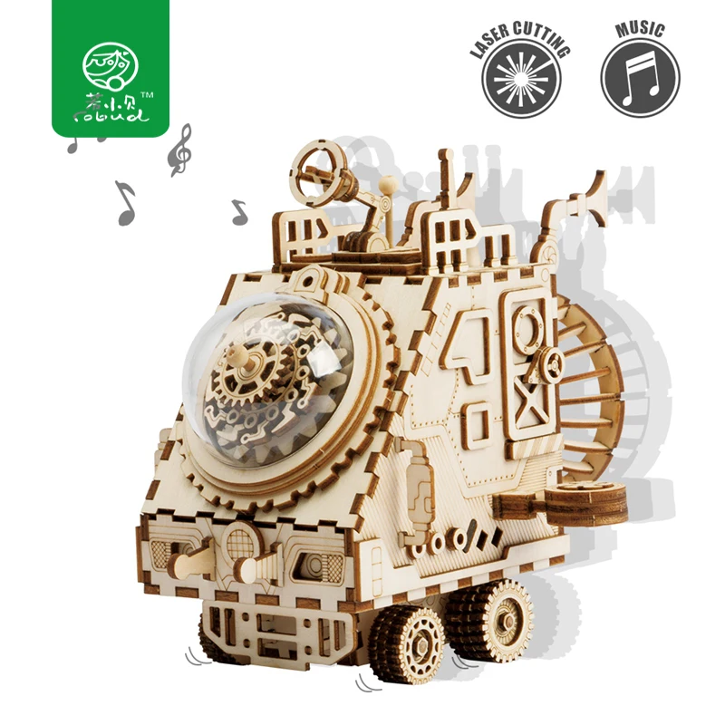 

Robud DIY Assembly Model Building Kits with Music Box Wooden Spaceship Model Toy for Boys & Girls AM681 for Dropshipping