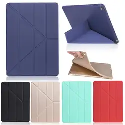 Ultra Slim PU кожа Tri-fold Смарт планшет Flip Стенд Защитный чехол Крышка для Apple iPad 6th 9,7 "2018 a1893 A1954 Tablet PC