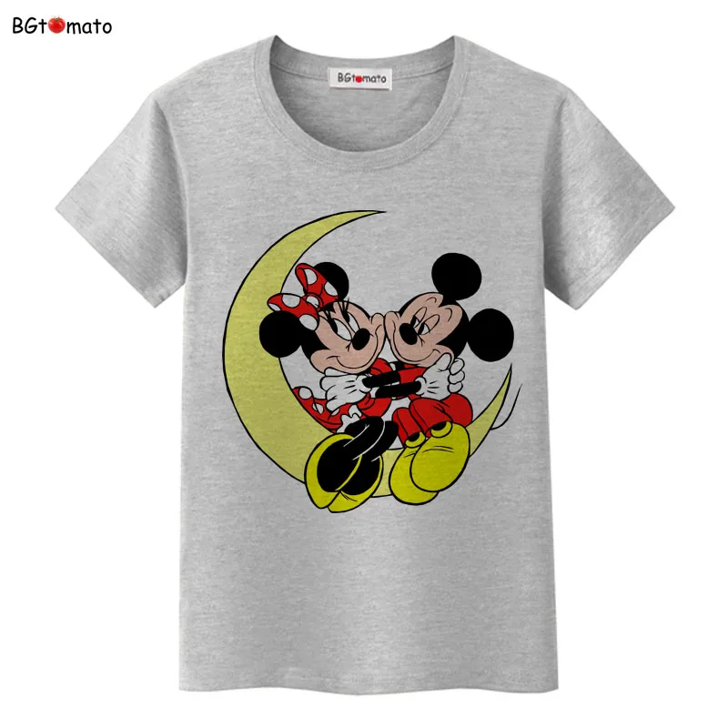 

BGtomato Mickey and Minnie lovely friends T-shirt women popular cute cartoon shirts Good quality clothes brand casual tees