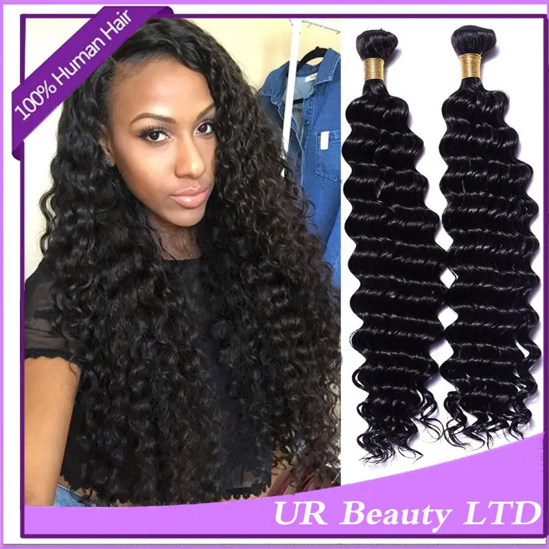 Bresilien Hair Deep Curly Wave Hair Weave Bundles Wet N Wavy Hair