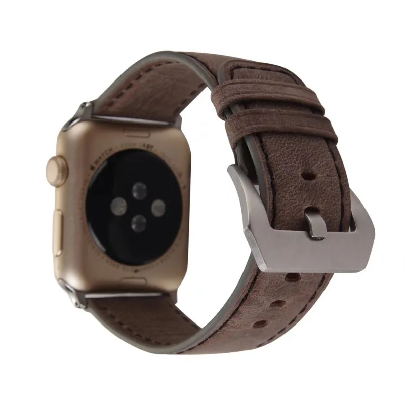 Винтажный ремешок из натуральной кожи для Apple Watch Series 1 2 3 ремешок 42 мм 38 мм Ретро Сменный ремень браслет для iWatch Band