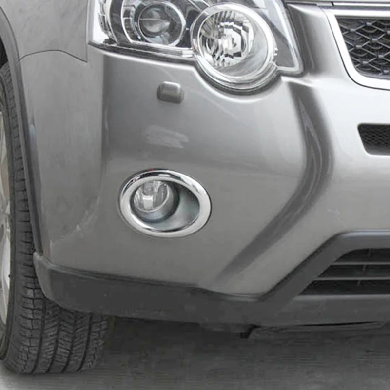 

ABS Chrome For Nissan X-Trail T31 2011 2012 2013 Car front fog lampshade cover frame Cover Trim car styling accessories 2pcs