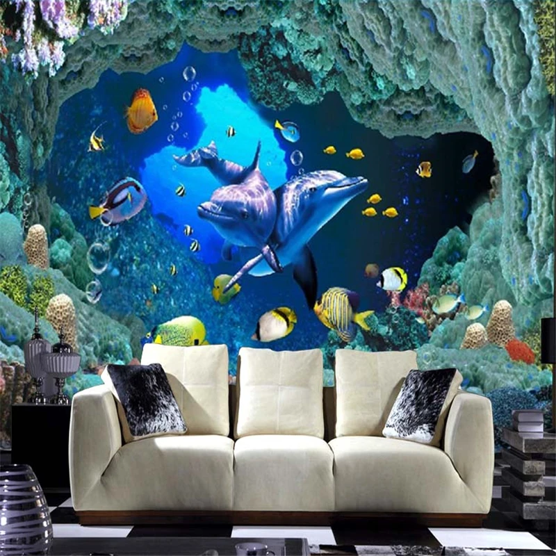 

beibehang Custom Underwater World 3D photo wallpaper for bedroom living room sofa TV background papel de parede mural wall paper