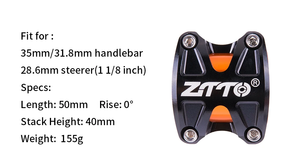 50mm Stem Ztto Handlebar ZTTO Enduro MTB Stem 50mm High Strength