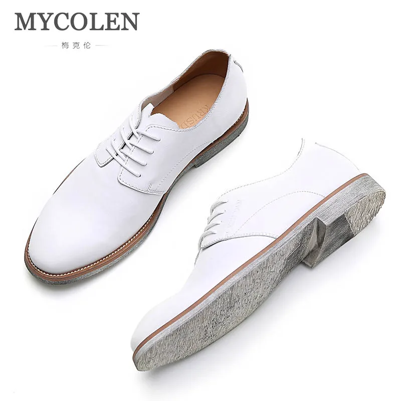 

MYCOLEN New Arrivals Men Dress Shoes Minimalist Design Formal Wedding Leather Flat Shoes Top Quality Social Male Formal Shoes